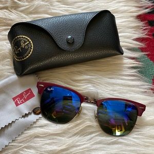 100% Authentic Ray Ban Clubmaster Sunglasses with Mineral Flash Lenses